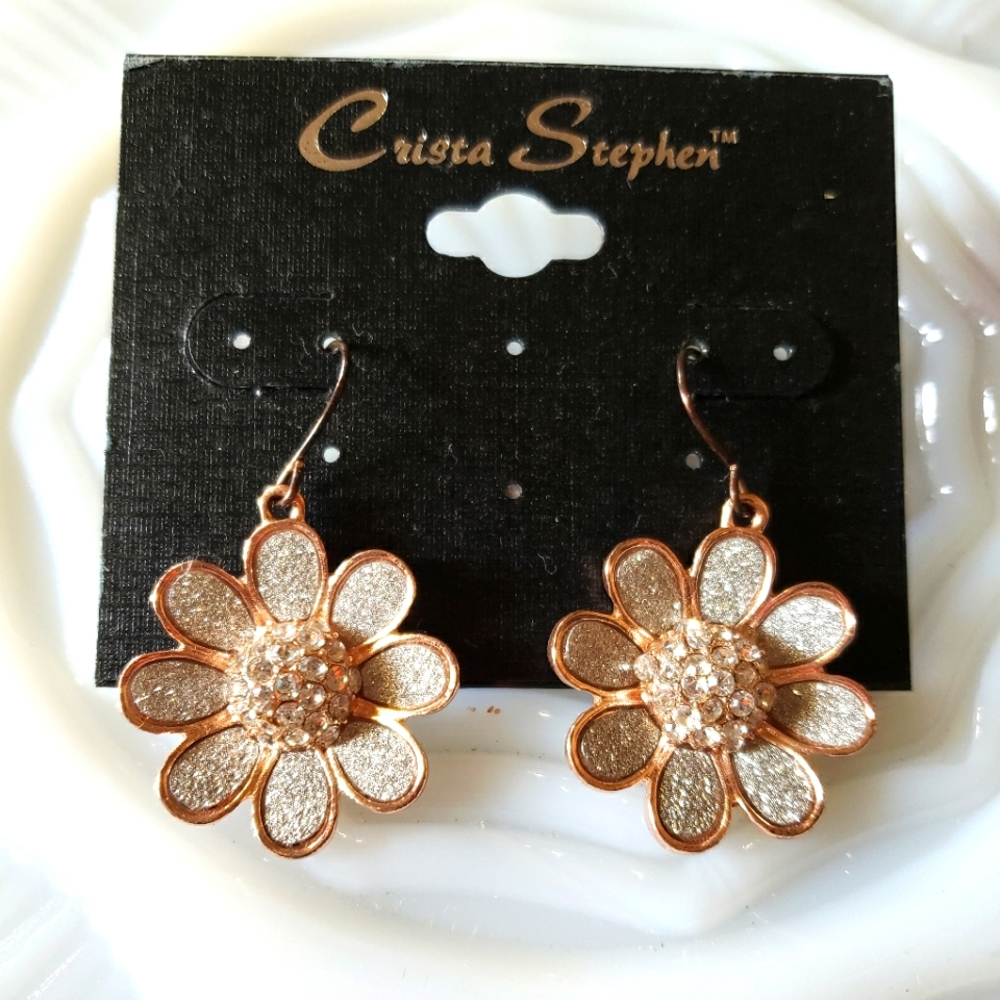 Flower Glitter Earrings Crista Stephen